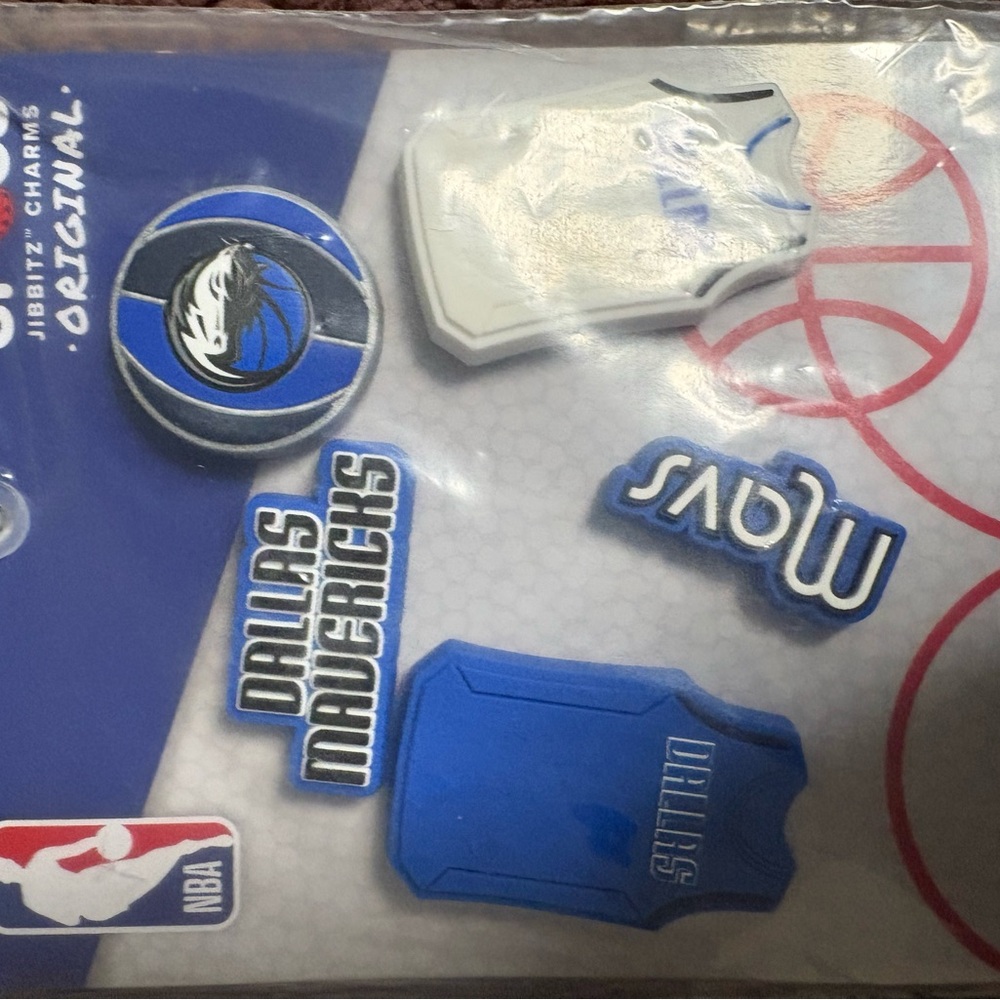 Dallas Mavericks NBA Jibbitz Shoe Charms - Blue & White